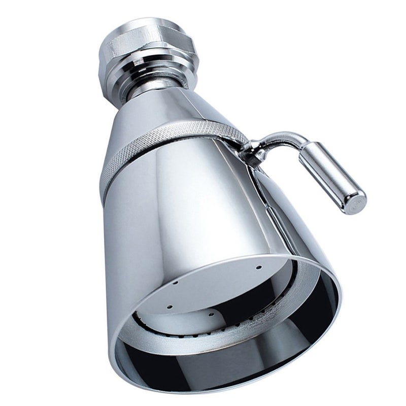 Angle Simple High Flow Shower Head, Brass Swivel Joint Adjustable Shower Sprayer, G 1/2, Chrome - Image 1